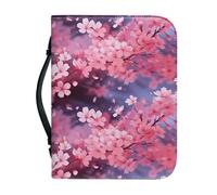 Kuiaobaty Étui à livres en cuir PU avec fentes intérieures pour stylo, téléphone, fleurs - Housse de transport en cuir synthétique - Motif fleurs - Rose