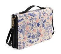 Kuiaobaty Étui de bible en similicuir avec motif floral aquarelle, sac d'église, housse de bible avec bandoulière
