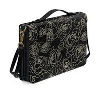 Kuiaobaty Étui de bible floral rose grande taille sac de transport avec poignée, lignes d'art abstrait, sac de protection en cuir PU avec bandoulière