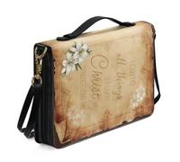 Kuiaobaty Étui de protection de la Bible avec marque-page, citation en papier plus ancien, étui de transport de la Bible avec emplacements pour stylos, M