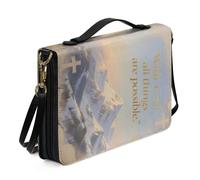 Kuiaobaty Étui de transport en cuir avec citation du Seigneur pour homme et femme, étui de bible avec emplacements pour stylos à l'intérieur, L