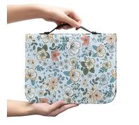 Kuiaobaty Étui de transport en cuir synthétique avec poignée - Motif marguerites - Art chrétien - Cadeau pour mère, père, épouse, enfants