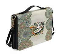 Kuiaobaty Grande housse de bible rétro avec poignée - Motif ethnique mandala - Sac de transport pour livres d'église - Sac de transport pour livres de bible
