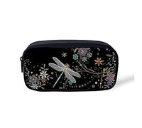 Kuiaobaty Grande trousse à crayons vintage libellule pour les baies et les filles - Grande trousse à crayons pour étudiants et étudiants