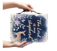 Kuiaobaty Housse de bible avec citations du Seigneur pour femme, cadeau d'art chrétien, Dieu disant cerf, floral, sac à livres 22,9 x 15,2 cm pour livre de bible, cuir PU, M