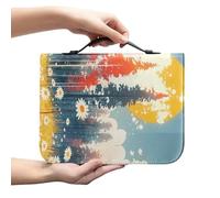 Kuiaobaty Housse de bible avec poignée pour peinture à l'aquarelle de forêt, couleur art forêts, marguerites, floral, étui de transport pour bible de taille standard