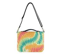 Kuiaobaty Housse de Bible Tie-Dye Art avec marque-page, rayures spirales colorées, grande capacité, étui de transport avec emplacements pour stylos