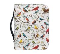 Kuiaobaty Housse de livre avec imprimé oiseaux, peinture d'oiseaux colorés, sac d'église pour femme, accessoires de la Bible, 17,8 x 25,4 x 5,1 cm, M