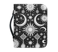 Kuiaobaty Housse de livre céleste avec motif soleil et lune pour femme, style rétro, galaxie, étoiles, organiseur de livres pour le quotidien et les voyages, grande taille 27,9 x 20,3 x 5,1 cm, L