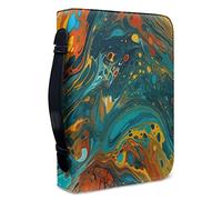Kuiaobaty Housse de protection pour livre de poche avec poignée et fermeture éclair, marron sarcelle