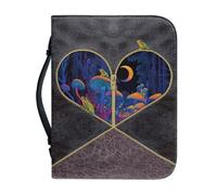 Kuiaobaty Magical Forest Frogs Étui de protection en cuir avec poignée, champignons mystiques, sac de transport avec marque-page, cadeau de livre, taille XL