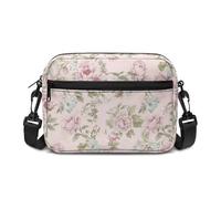 Kuiaobaty Petit sac à bandoulière pour femme, petit sac à bandoulière à motif floral de campagne pour femme, vacances, voyage, Fleur de pivoine de campagne rose, Taille Unique