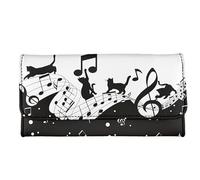 Kuiaobaty Portefeuille tendance multifonction pour femme avec poche zippée pour cartes et paresseux, Personnel musical pour chats, Décontracté