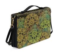 Kuiaobaty Sac à bandoulière pour femme avec motif de cœur pour la Bible - Cadeaux pour église religieuse, Rétro Mandala Floral, M-[9.2x6.3in=23.4x16.0cm]