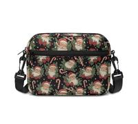 Kuiaobaty Sac à bandoulière pour femme avec poches zippées, motif tête de mort, floral, fermeture éclair, sac à bandoulière pour femme, shopping, usage quotidien, Bonbons du Père Noël, Taille Unique