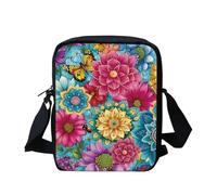 Kuiaobaty Sac à bandoulière pour femme avec sangle réglable - Petit sac à bandoulière décontracté pour fille, Mandala Floral Papillon