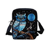 Kuiaobaty Sac à bandoulière pour femme garçon fille petit sac à bandoulière sac à bandoulière pour téléphone portable mini sac pour voyage shopping, Chouette nocturne sur un arbre