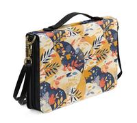 Kuiaobaty Tie-Dye Étui de transport pour livre de la Bible avec bandoulière Sac d'église de Noël en cuir PU, Chaîne de montagnes foresti, M-[9.2x6.3in=23.4x16.0cm]