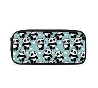Kuiaobaty Trousse à crayons motif pandas mignons pour enfants et filles, trousse à crayons bleue, grande capacité, animaux kawaii pour enfants