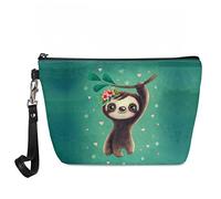 Kuiaobaty Trousse de maquillage pour femme - Grande capacité - Trousse de toilette pour femme, Paresseux vert
