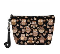 Kuiaobaty Trousse de maquillage pour femme - Grande capacité - Trousse de toilette pour fille, Hibou Oiseaux Floral, Organiseur de sac