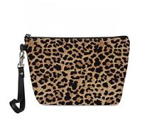 Kuiaobaty Trousse de toilette en cuir pour femme - Trousse de toilette de voyage pour femme, imprimé léopard