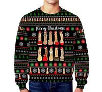 Kuiazelit Pull de Noël pour homme - Drôle et moche - Design sale avec pénis - Décontracté - Col rond - Sans capuche - Grande taille - Manches longues - Sweat-shirt à capuche - Pull à col rond - Pour