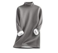 kuiazelit Pull pour femme à col montant doublé en polaire - Manches longues - Chaud - Confortable - Léger - Basique - Décontracté - Kpop - Streetwear coréen
