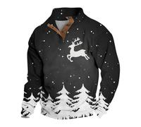 Kuiazelit Sweat-shirt de Noël blanc graphique pour homme - Pull de Noël amusant et moche - Manches longues - Col rond - Coupe ample - Pull de Noël, gris, L