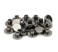 KUIDAMOS 50 Ensembles vis en Laiton Clou Rivet cuivre tête Ronde Goujon Spot vissé pour Livre vis de Connexion carnet de Reliure Ceinture Goujons 6.5mm(Noir)