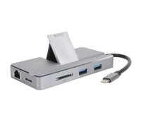 KUIDAMOS Adaptateur Hub USB C 8 en 1, Hub Polyvalent de Type C pour Multimédia HD 4K, Connexion Réseau Filaire pour Le Bureau à Domicile, Construction en Alliage D'aluminium