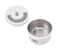 KUIDAMOS Boîte à Déjeuner Portable, Récipient de Stockage des Aliments en Acier Inoxydable pour le Bureau, L'école et le Camping-600ml (Blanc crème)