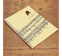 KUIDAMOS Carnet de Notation Musicale pour Auteurs de Chansons, Carnet de Notes de 50 Pages pour Amateurs, Piano Noir/ours Jaune, Joli Papier D'écriture pour les Amateurs de Musique (motif de