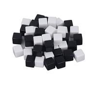 KUIDAMOS Carré Lisse Bricolage écrire sur des Dés pour Jeux de société, 50 Pièces Petits Dés Effaçables Améliorent la créativité pour Les Scènes éducatives (Moitié Noir et moitié Blanc)