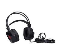 KUIDAMOS Casque de Jeu avec Lumières LED Sympas et Microphone Antibruit pour PC One, Design Confortable sur L'oreille, Filaire, Noir