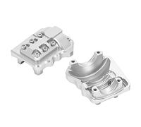 KUIDAMOS Couvercle de Boîtier Différentiel RC Précis, Pièce de Mise à Niveau Légère et Durable pour Voiture Télécommandée 1/10 en Alliage D'aluminium Rouge pour Les Amateurs de RC (Argent)