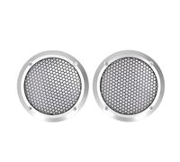 KUIDAMOS Couvercles de Haut-parleurs Noirs, 2 Pièces, Protection Décorative pour Haut-parleurs de Voiture et Domestique, Diamètre Extérieur 97mm (Argent)