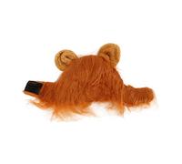 KUIDAMOS Couvre-Chef Chat Lion, Perruque de Lion Respirante, Costume pour Chats et Chiots Moelleux, 26-30cm (Marron Clair)