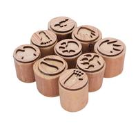 KUIDAMOS Lot de 9 Tampons à Empreintes d'animaux en Bois Durable pour Projets Décoratifs, sans Danger pour L'éducation, pour Une Utilisation en Salle de Classe ou en Crèche