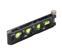 KUIDAMOS Mini Règle de Niveau en Alliage D'aluminium, Outil Pratique de Niveau à 4 Bulles pour la Mesure des Conduits, Noir pour la Précision