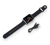 KUIDAMOS Montre de Téléphone Unisexe Multifonction Haut de Gamme pour Les Amateurs de Fitness et de Sport, Métal Noir, Silicone, écran LCD TFT 1,5"