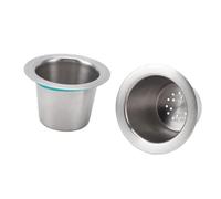 KUIDAMOS Tasse de Capsules de café Rechargeables pour un Délicieux café à la Maison, 10 Pièces Dosettes Réutilisables en Acier Inoxydable avec Couvercles en Papier D'aluminium et Papier Filtre