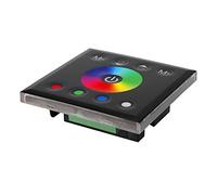 KUIDAMOS Variateur Lumineux à écran Tactile LED RGBW pour Bande Lumineuse LED Murale, Design Capacitif pour la Décoration de la Maison, Matériau ABS/noir et Blanc/3,4 X 3,4 X 1, pour les (Noir)