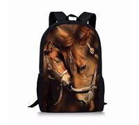 KUIFORTI Sac à dos d'école à imprimé cheval marron pour enfants, sac à dos décontracté, grands sacs à dos durables, sport de plein air, randonnée, sac à dos de camping pour femmes et hommes