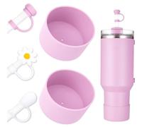 KUIGUAZI Kit de protection de coffre et de paille - 2 bottes en silicone, 3 capuchons de paille, protection de sol pour Stanley Cup H2.0 850 g et 1,134 g, correspondance exacte des couleurs avec