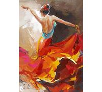 Kuingbhn Art mural abstrait photos danseuse de Flamenco couleur vive Style toile peinture pour salon décor à la maison affiches 40x60 cm sans cadre