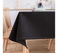 Kuinmpiond Antitache Nappe Rectangulaire Lavable Entretien Facile Coton Épais Antitache Anti Taches Noir 200 × 200cm