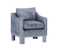 vidaXL Kuipstoel echt leer gris Gris G