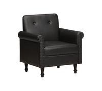 Fauteuil de Salon Fauteuil de Salle de Séjour Meuble de Salon Meuble de Chambre à Coucher Maison Intérieur Noir Cuir Véritable