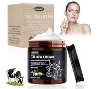 KUIRUNRX® Beef Tallow Skincare, Crème de Suif de Bœuf Bio, Tallow Balm Pure, Réparer les Peaux Abîmées et Sèches Avec la Crème Hydratante au Beurre de Bœuf bio Pour Hydrater la Peau(120G)